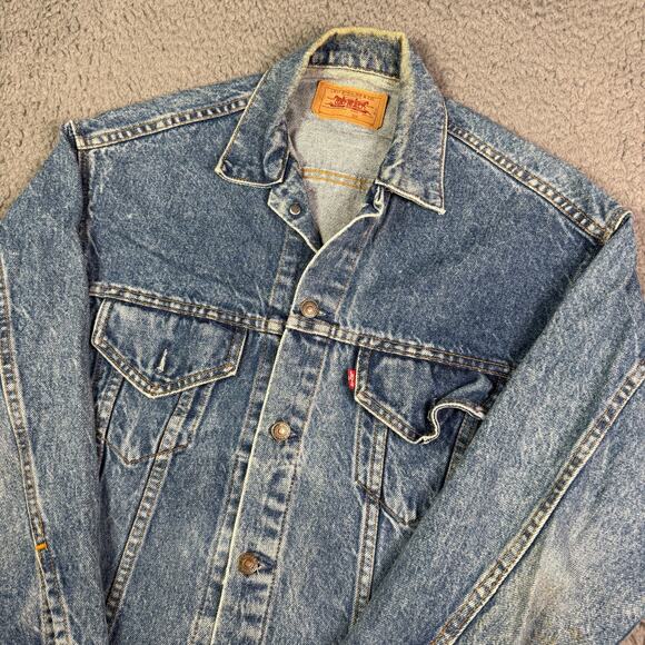 Vintage Levis Trucker Denim Jacket Mens XS Blue Type III 70507-0218 USA Made 80s - Picture 1 of 12